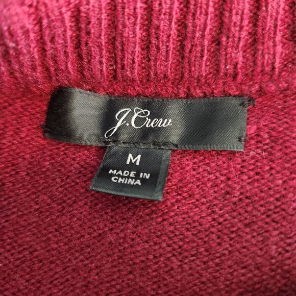 J. Crew Lambswool Blend Shoulder Rhinestone Button Sweater Size Medium - Picture 2 of 9